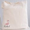 Flamingo Name Tote Bags