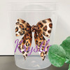 Coquette Leopard Bow 16oz Clear Cups