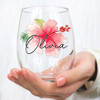Tropical Flower Wine Glass