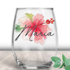 Tropical Flower Wine Glass
