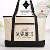 Just Married Heart Beach Tote