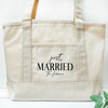 Just Married Heart Beach Tote