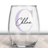 Monogrammed Wine Glass