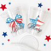4th of July Bow and Stars 16oz Clear Cups