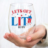 Lets Get Lit Wine Glass
