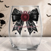 Goth Lace Bow Wine Glass