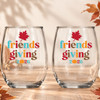 Retro Friendsgiving Shatterproof Wine Glass