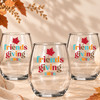 Retro Friendsgiving Shatterproof Wine Glass