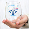Lets Get Lit Hanukkah Shatterproof Wine Glass
