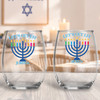 Lets Get Lit Hanukkah Shatterproof Wine Glass