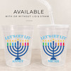Lets Get Lit Hanukkah 16oz Clear Cups