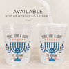 Peace Love Light Hanukkah 16oz Clear Cups