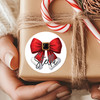 Santa Bow Christmas Name Labels