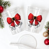 Santa Bow 16oz Clear Cups