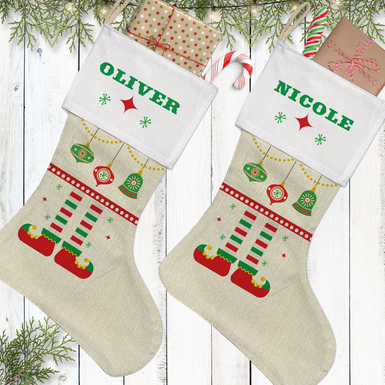 Lil' Elf Personalized Wood Christmas Stocking Tags