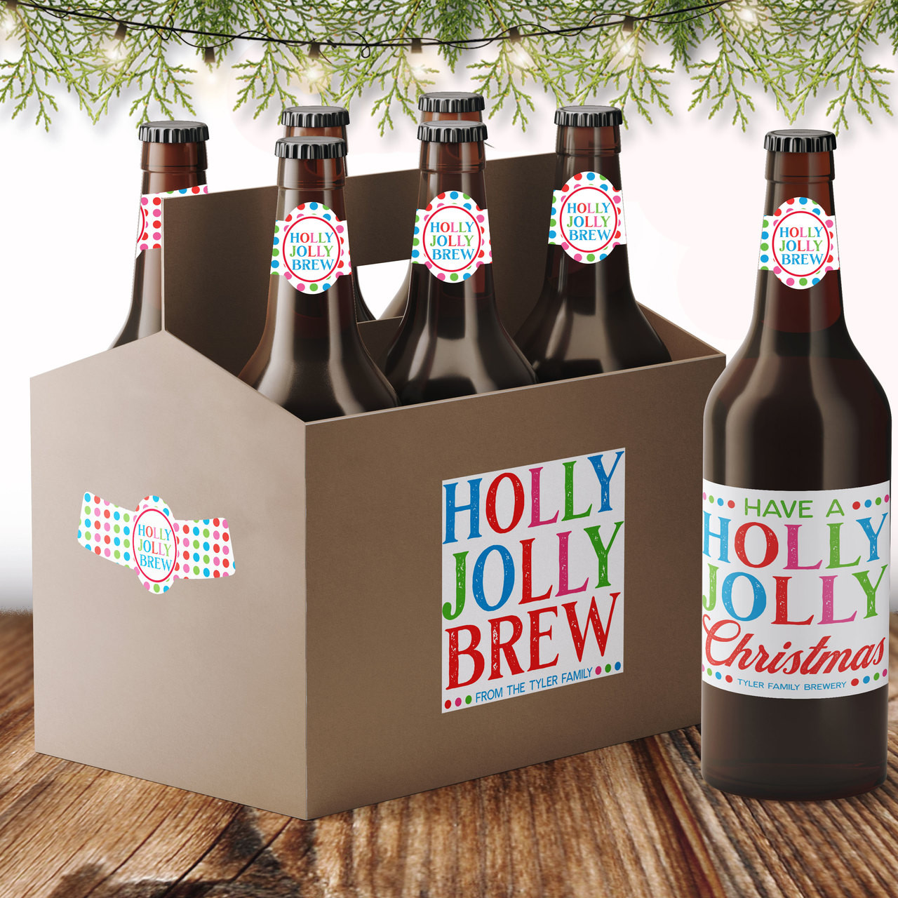 personalized-holly-jolly-christmas-beer-labels