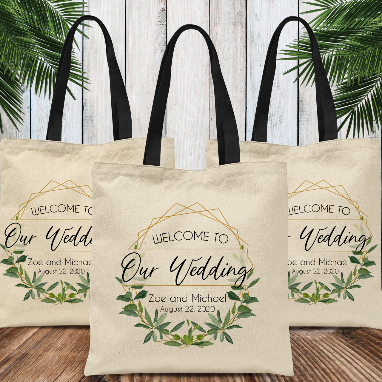 Wedding Stickers Wedding Welcome Stickers Welcome Labels Welcome to Our  Wedding Out of Town Guests Hotel Gift bag label Geometric Greenery