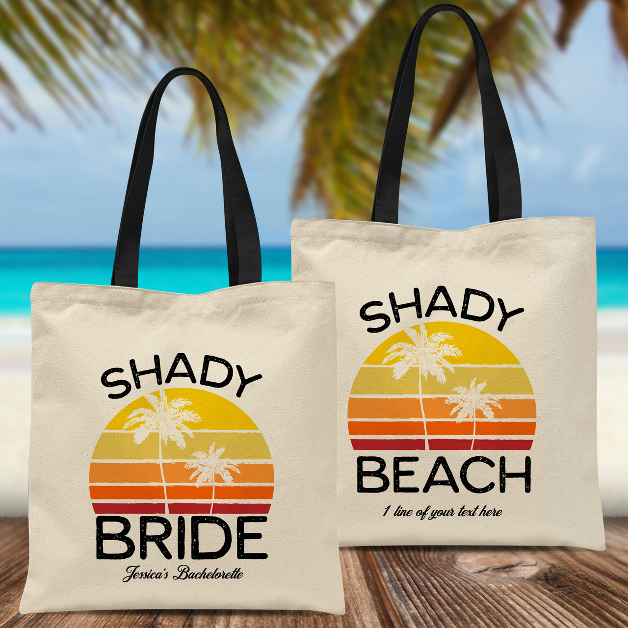 [Custom Name] Personalized Tote Bag - Bride with Hearts Design