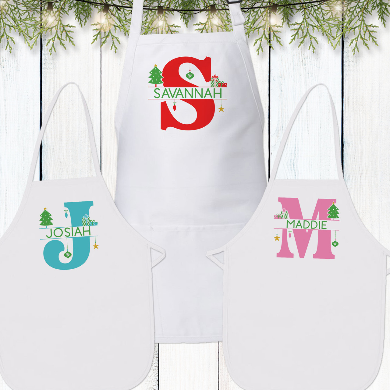 Mrs. Claus Matching Mother and Daughter Aprons