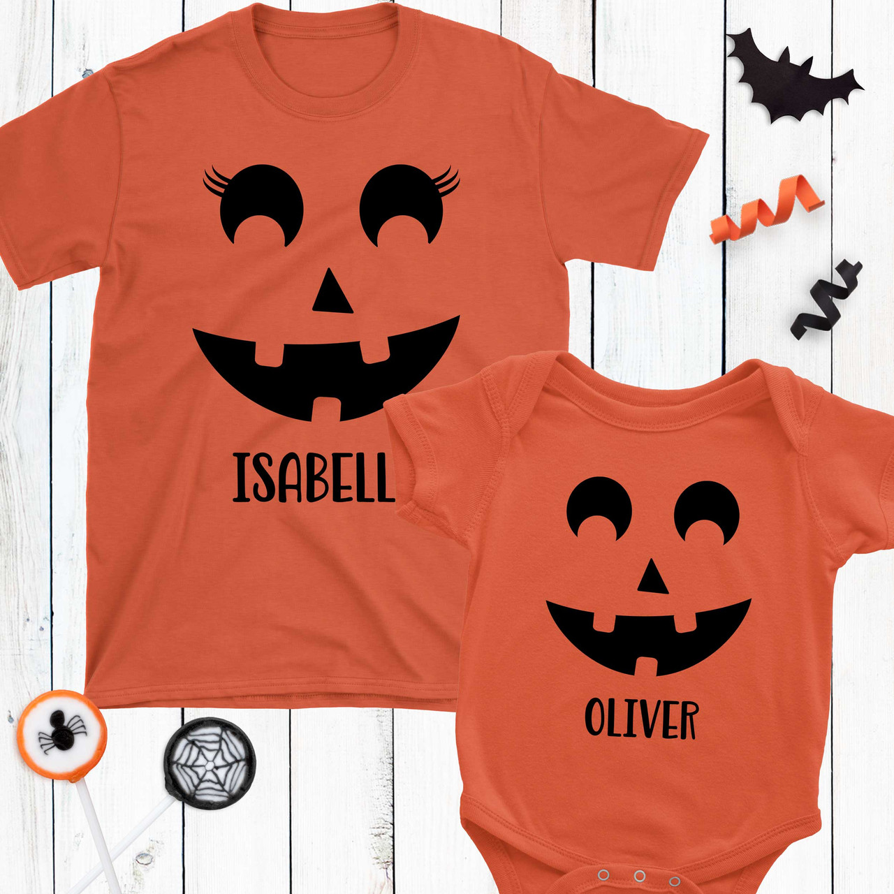 pumpkin face on shirt