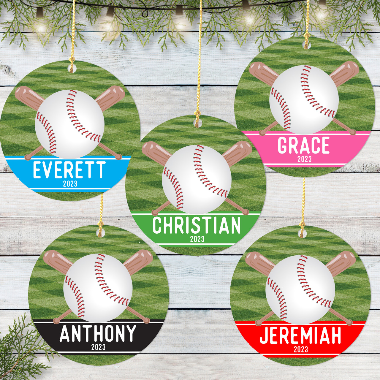 Personalized Baseball Christmas Ornament