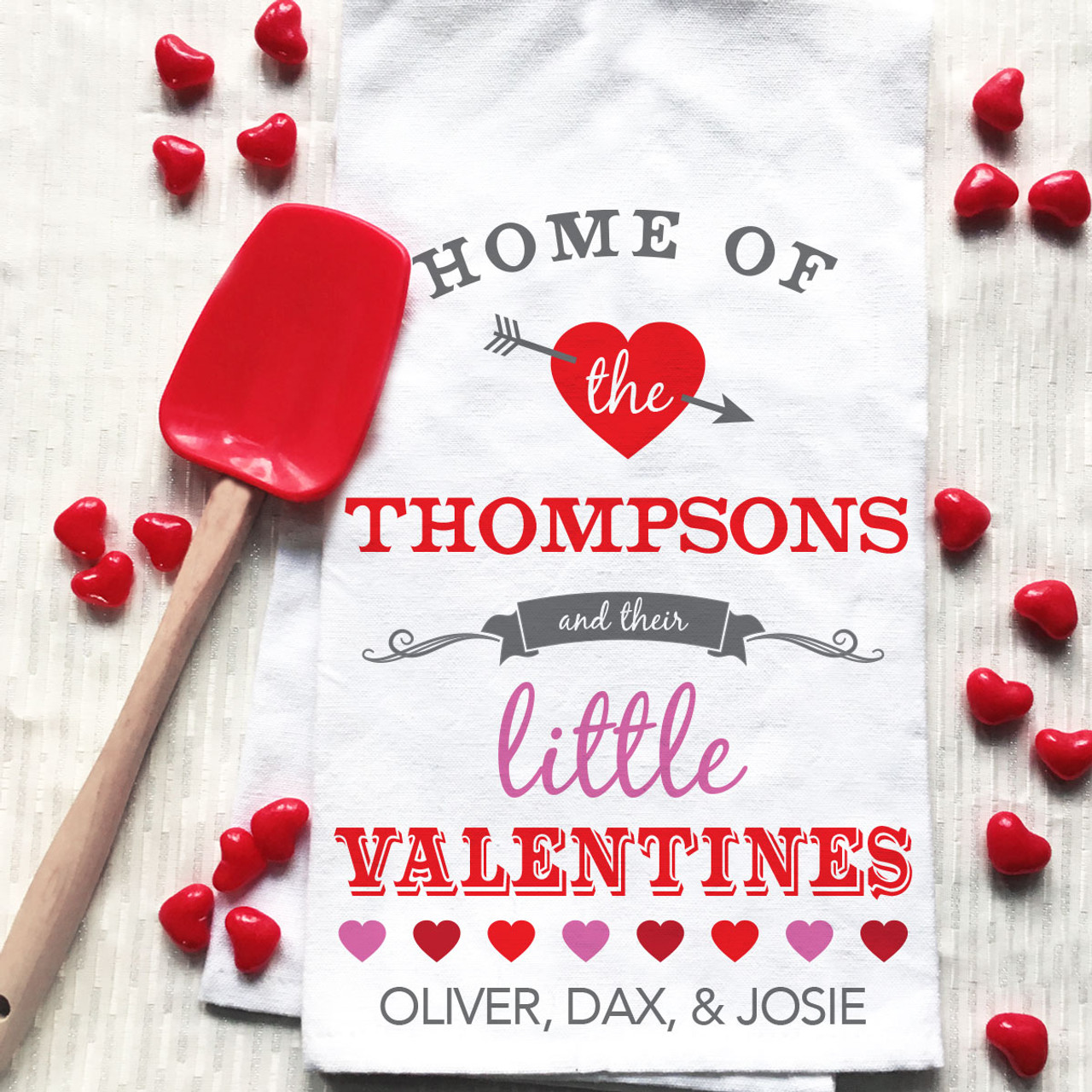 Little Valentines Personalized Kitchen Tea Towel