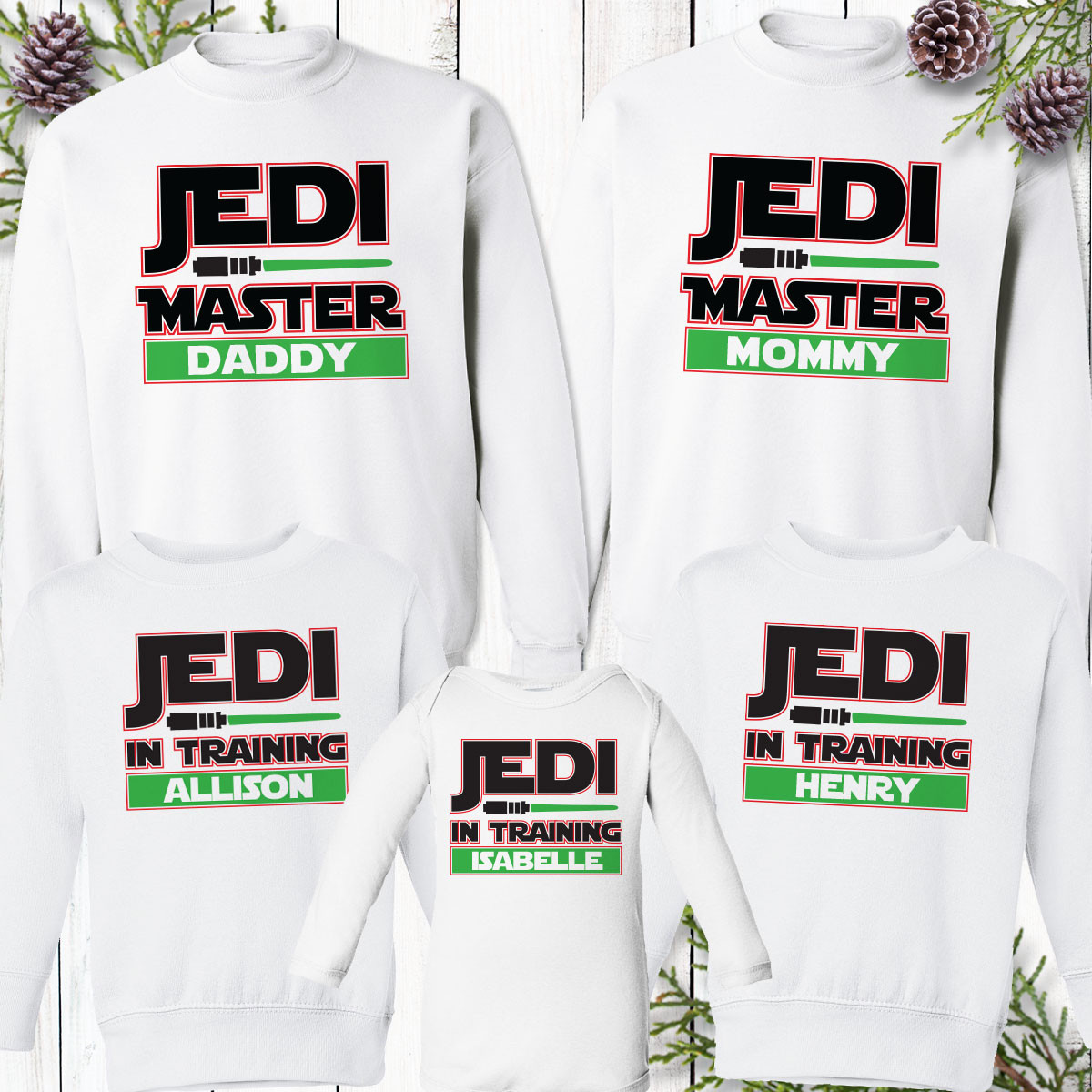 Personalized Holiday Jedi Family Shirts