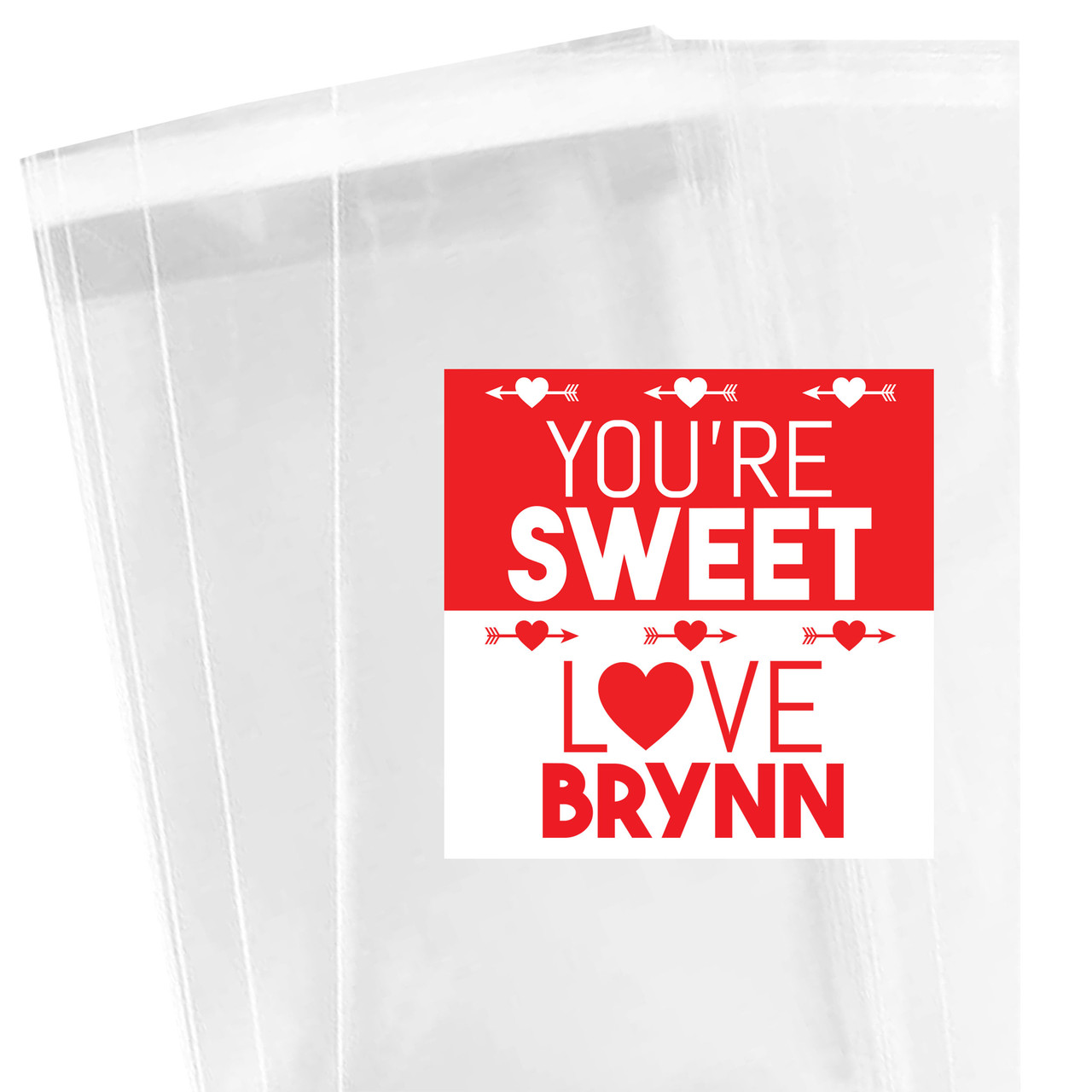 You're Sweet Heart Personalized Valentine's Day Stickers + Bags