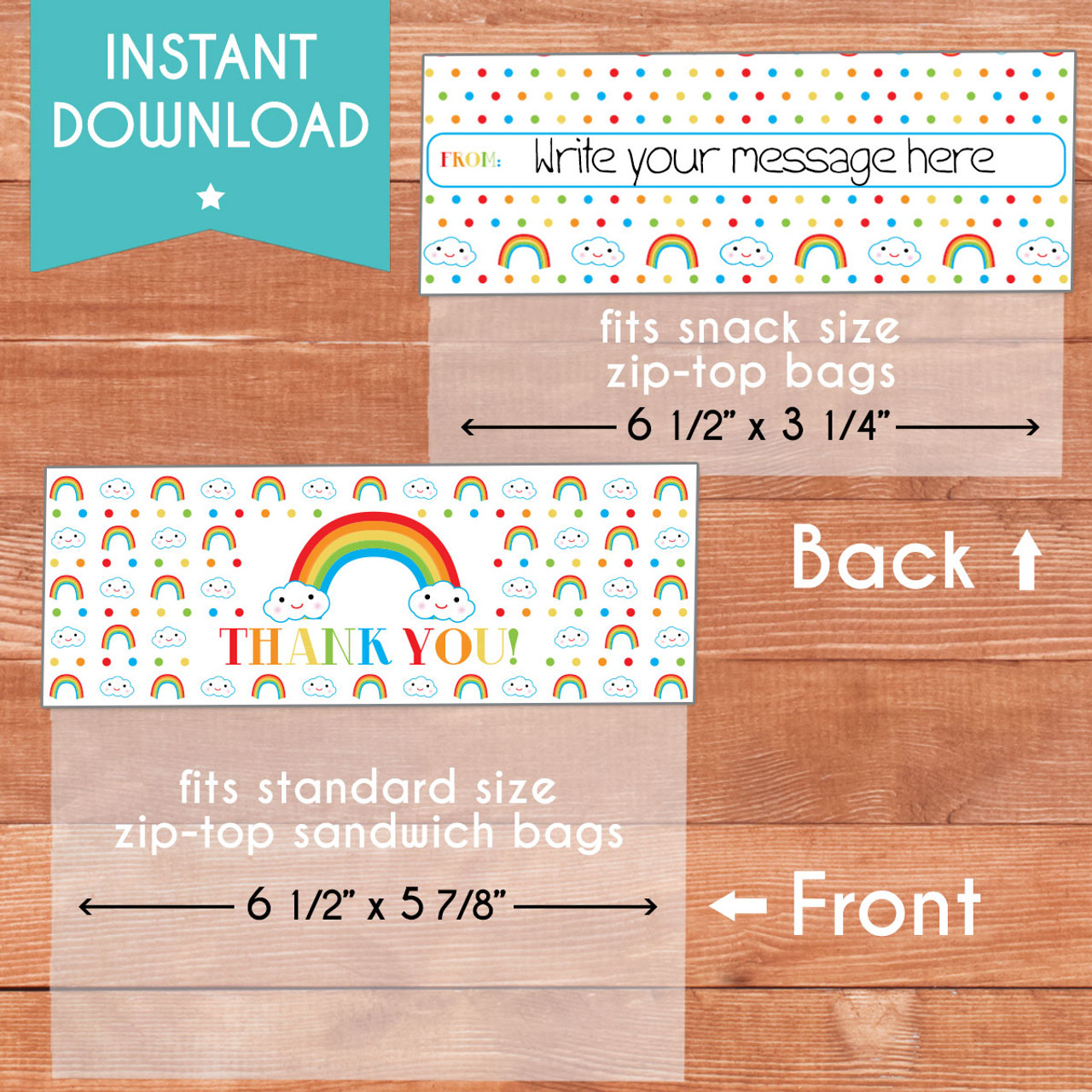 Personalized Happy Little Rainbow Bag Toppers Personalized Happy Little Rainbow Bag Toppers