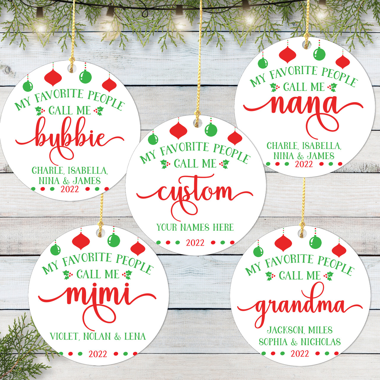 Personalized Grandma\'s Favorites Christmas Ornament