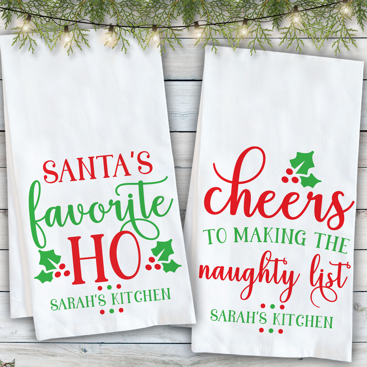 Santa's Favorite Custom Christmas Kitchen Towels