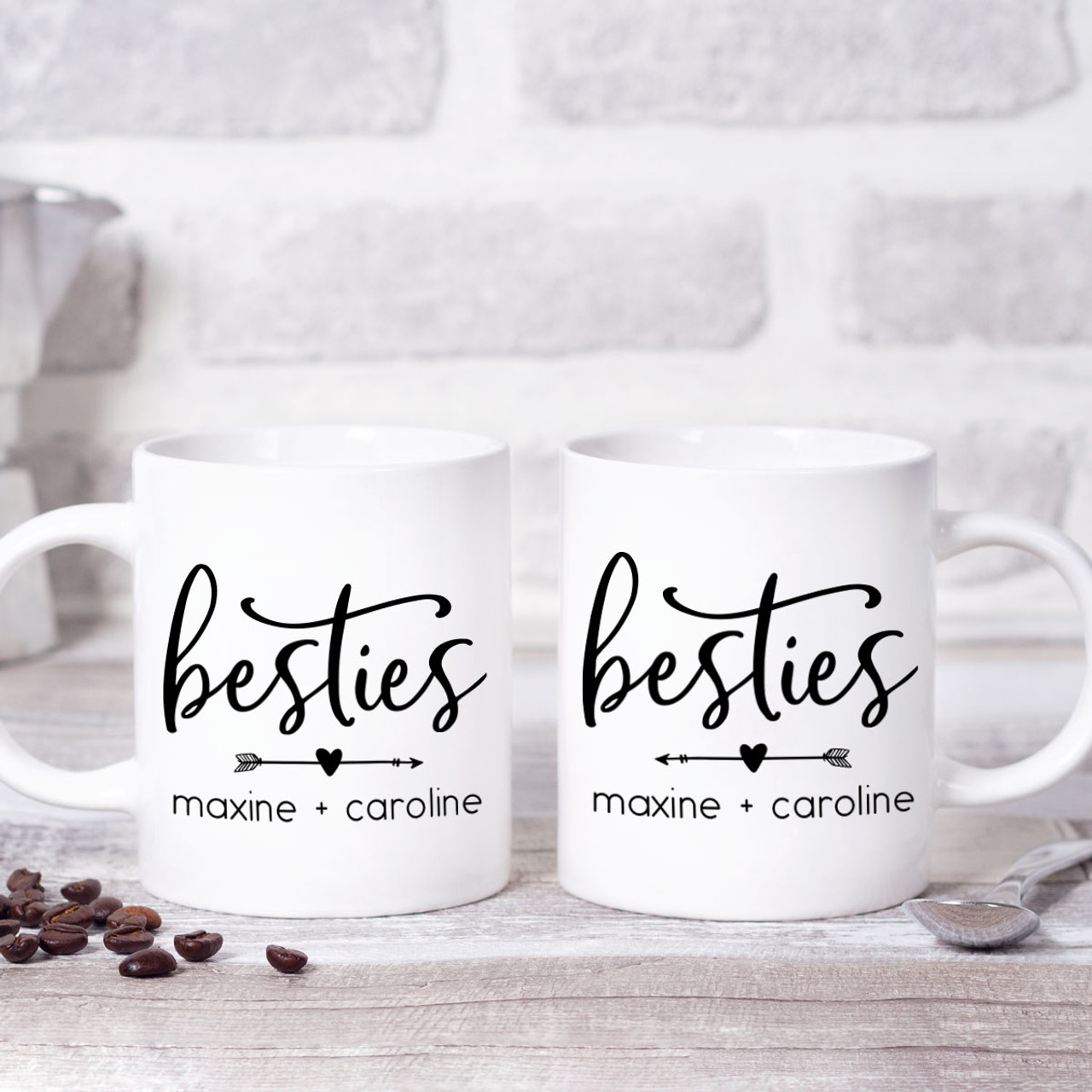 Custom Best Friend Mugs for Women, Choose Name Personalized Friendship  Coffee Mug for Bestie BFF, Galantine's Day Gift, Long Distance Friendship