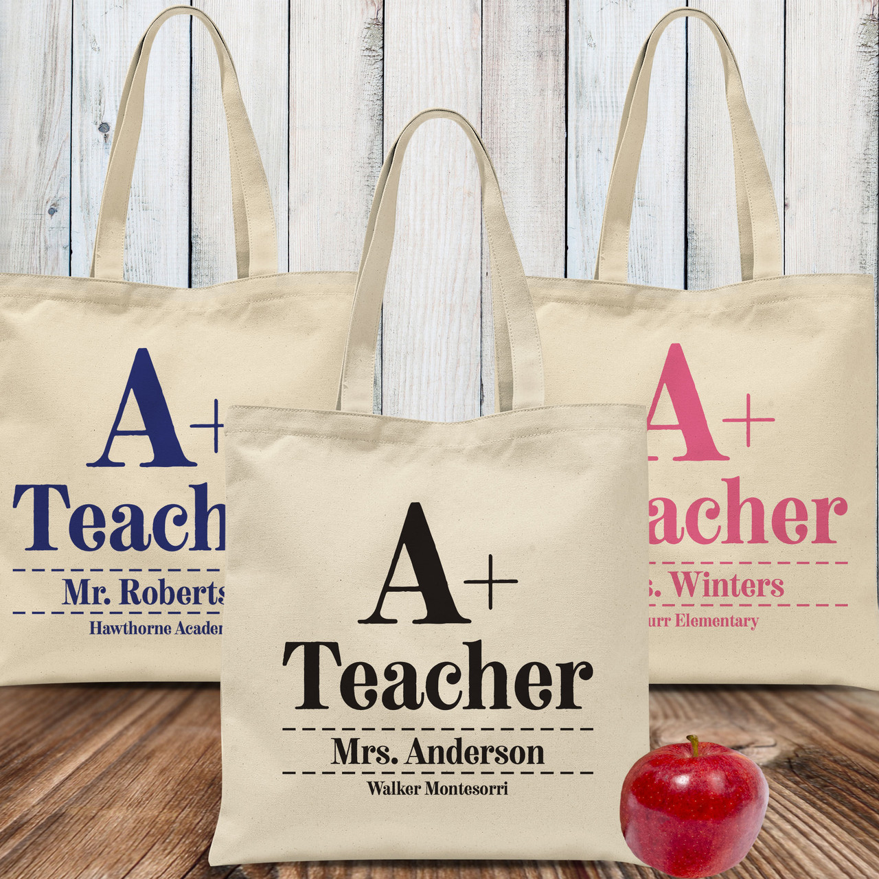 Personalised Teacher Tote Bag - Large Canvas Tote Bag – Kelham Print