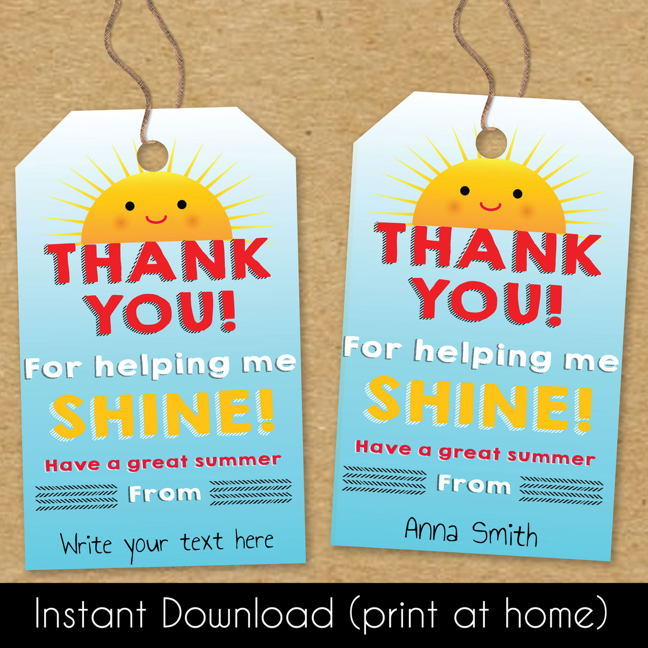 Best Teacher Ever Rainbow Printable Thank You Gift Tags