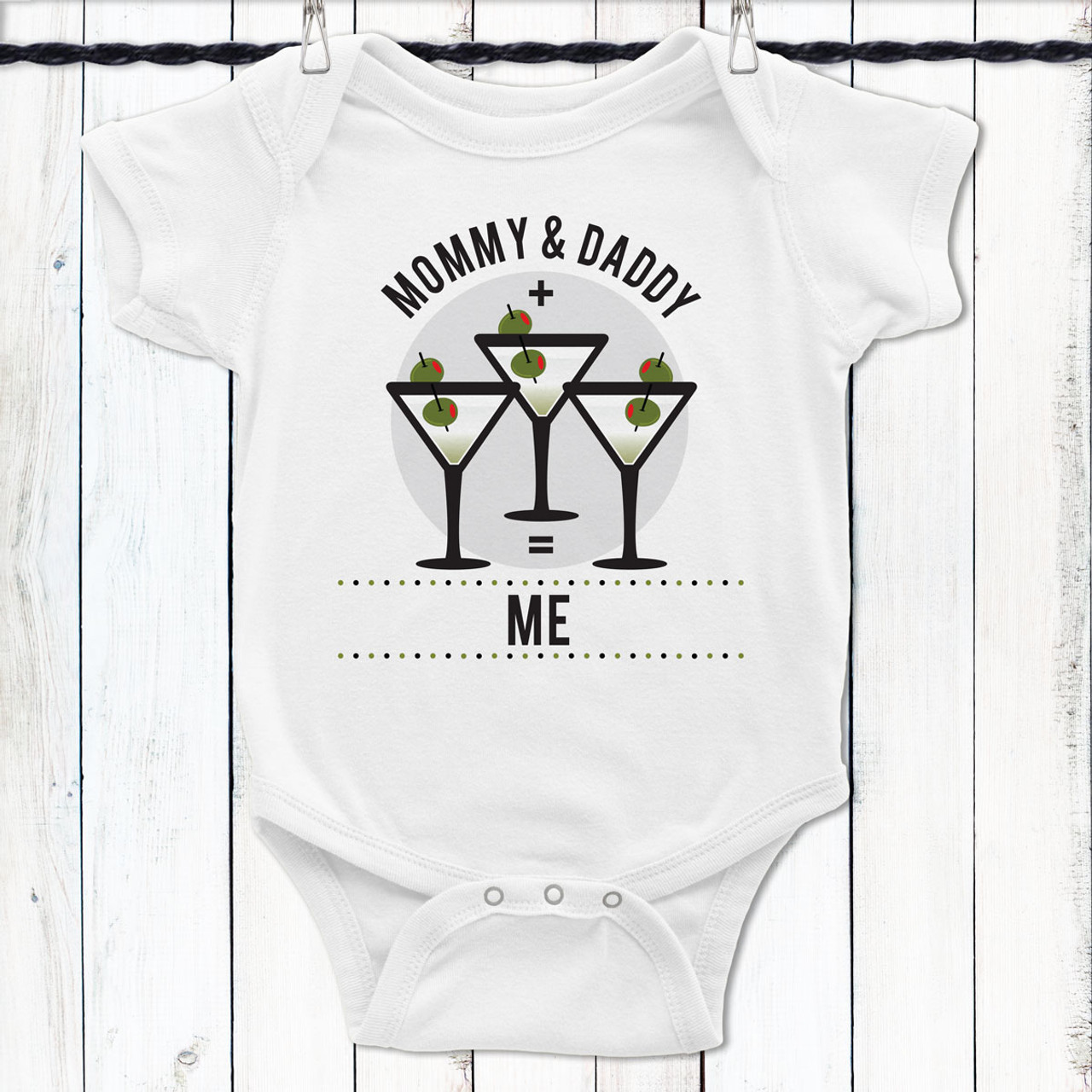 Mom + Dad + Drinks = Me Baby Shirt