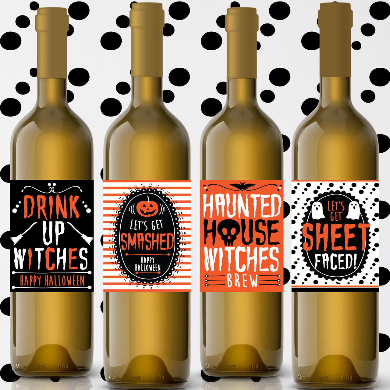 Printable Drink Up Witches Halloween Wine Labels (Instant Download)