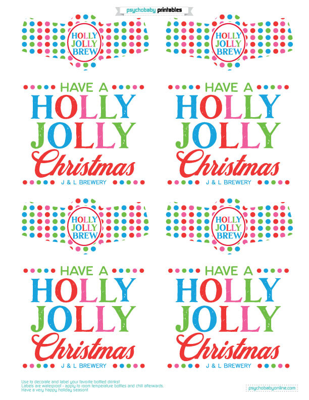 personalized-holly-jolly-christmas-beer-labels