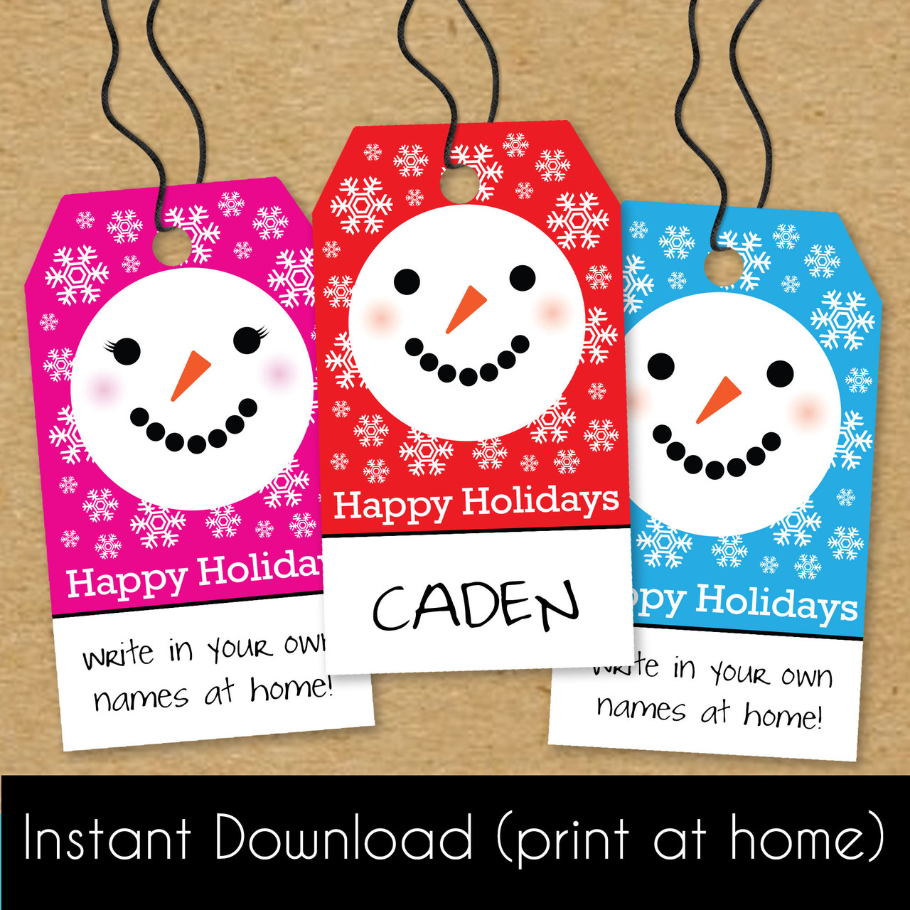 Printable Holiday Gift Tags Instant Download Christmas Gift Tags