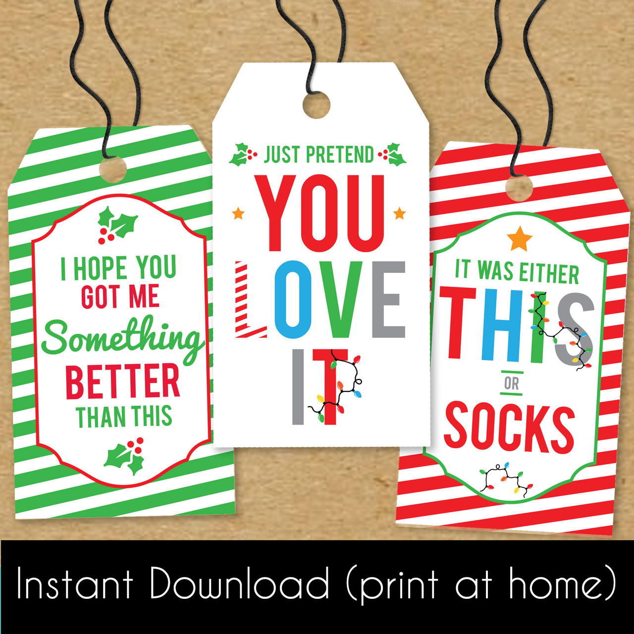 Free Printable Holiday Gift Labels and Tags