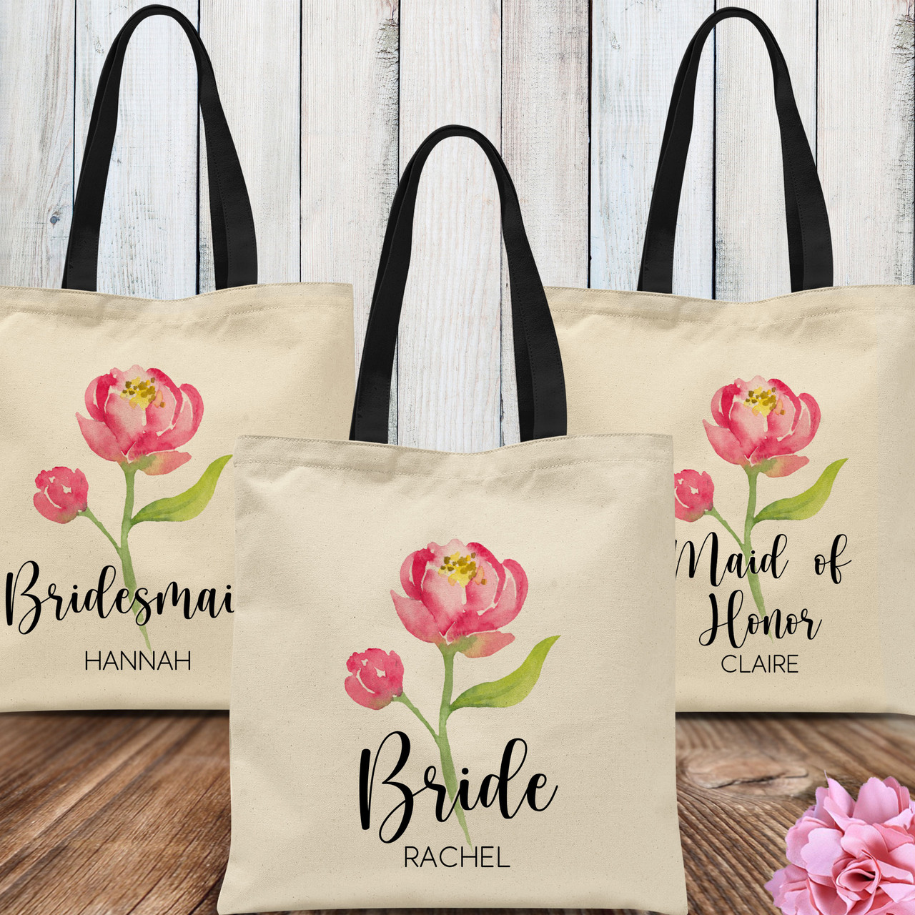  Sweetude 20 Pcs Bride Canvas Tote Bags Bridal Bags