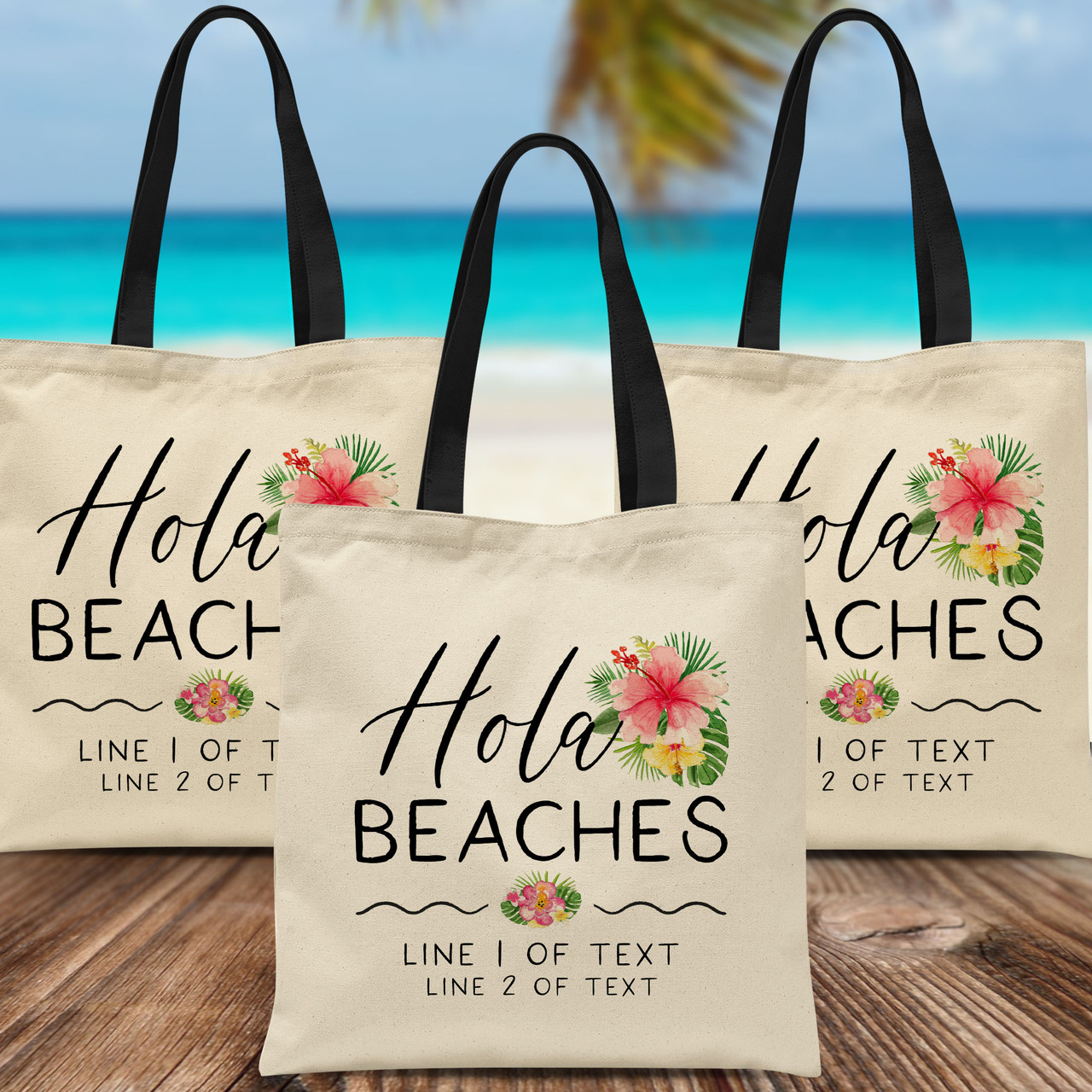 Custom Logo: Beach Tote Bags