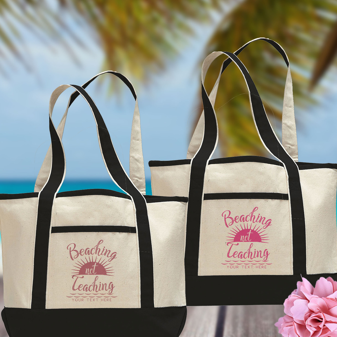 Personalized Teacher Appreciation Tote Bag Gifts w/Name - 6 Designs -  Customized Monogrammed Teacher Tote Bags - Custom Teacher Birthday Gifts  for