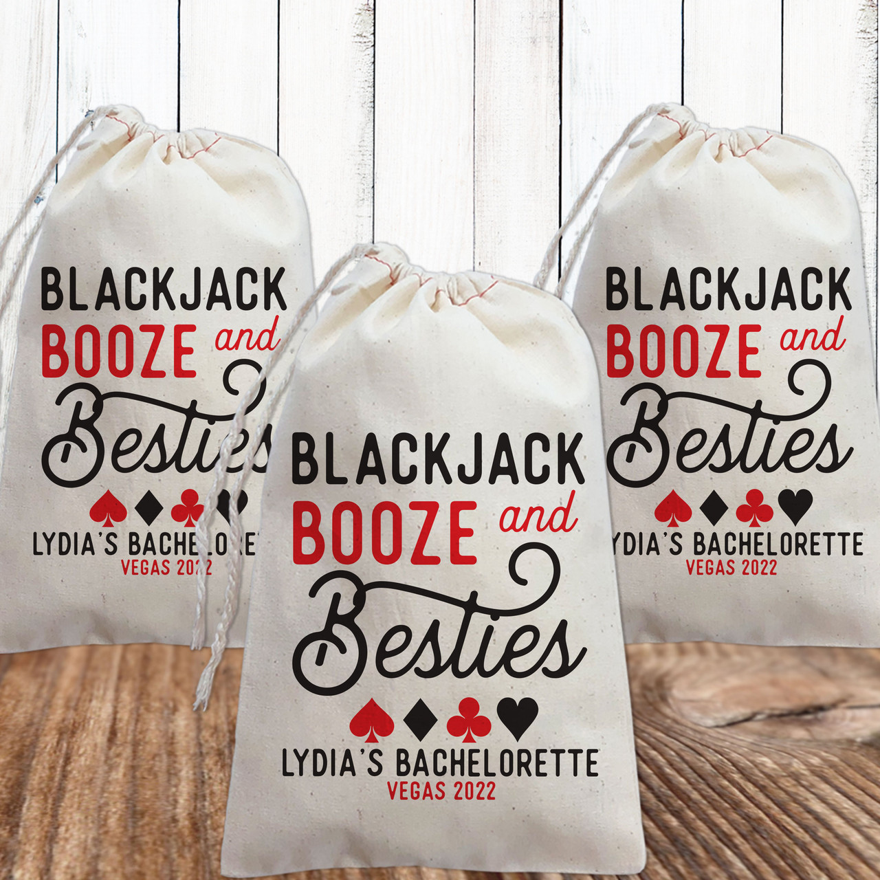 Blackjack Booze & Besties Custom Favor Bags