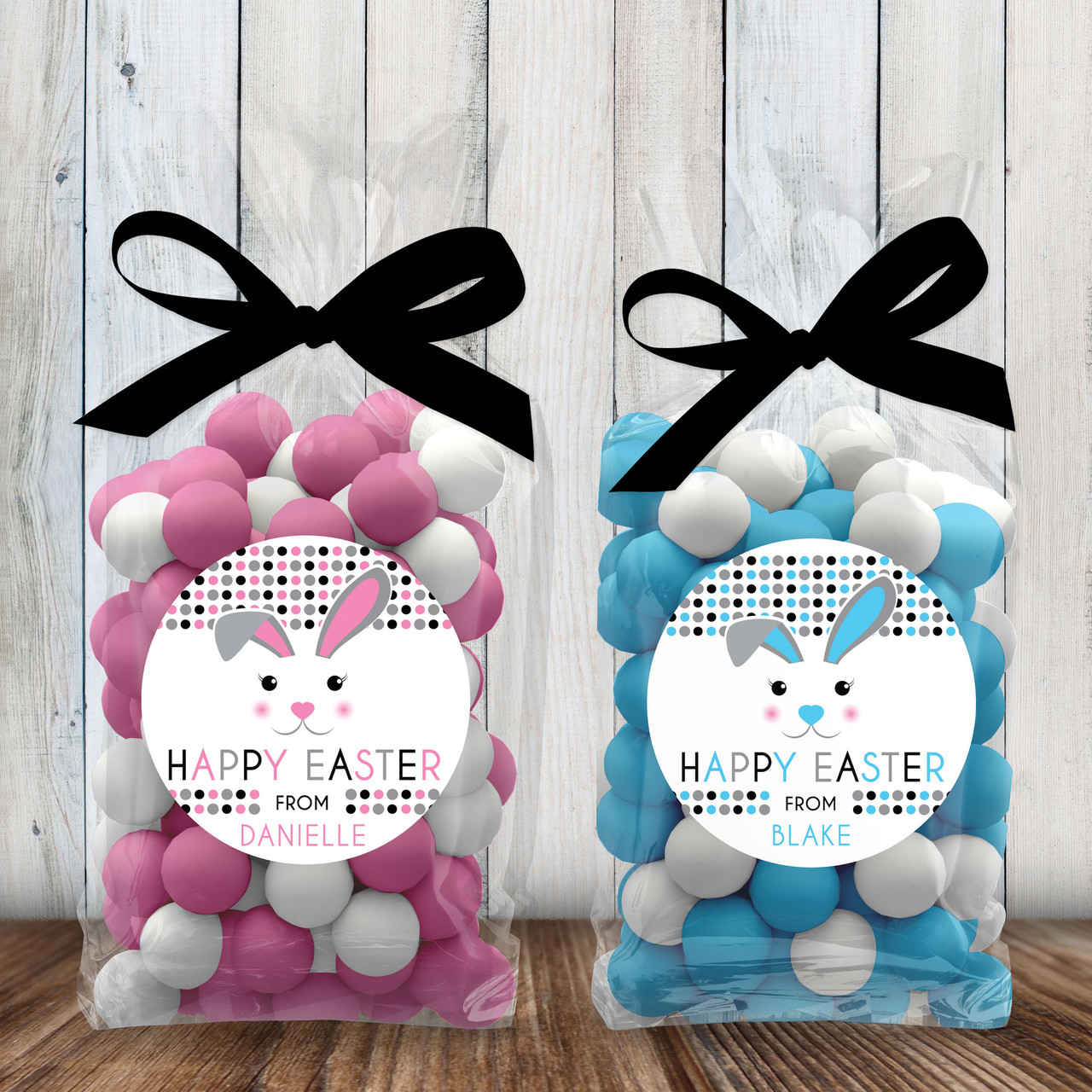 Personalised Easter Bunny Bow tie Decal Sticker/Label Paper ...