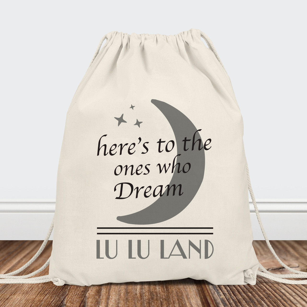 Custom Logo: Canvas Drawstring Backpack (Full Color Print)