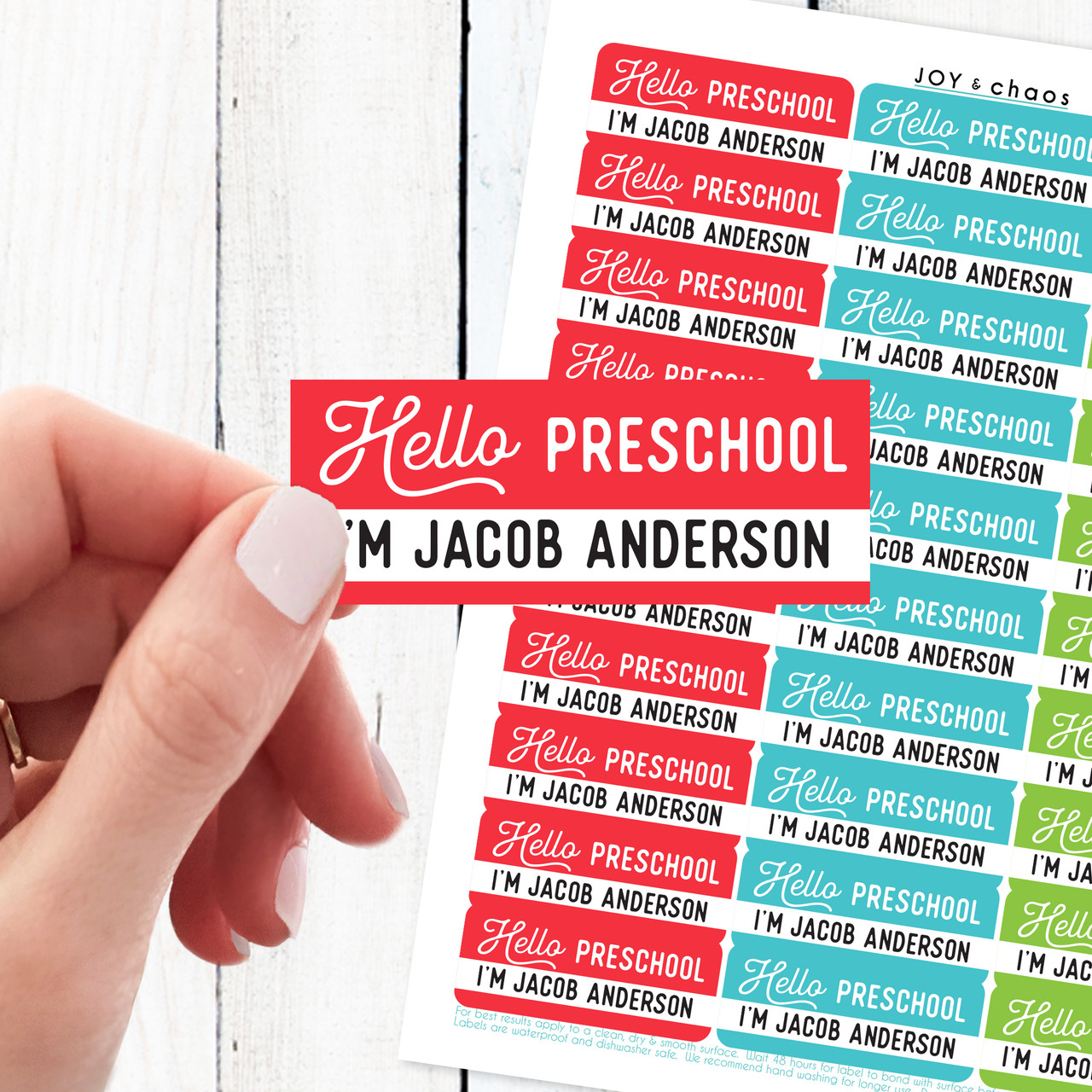 personalized waterproof stickers for kids