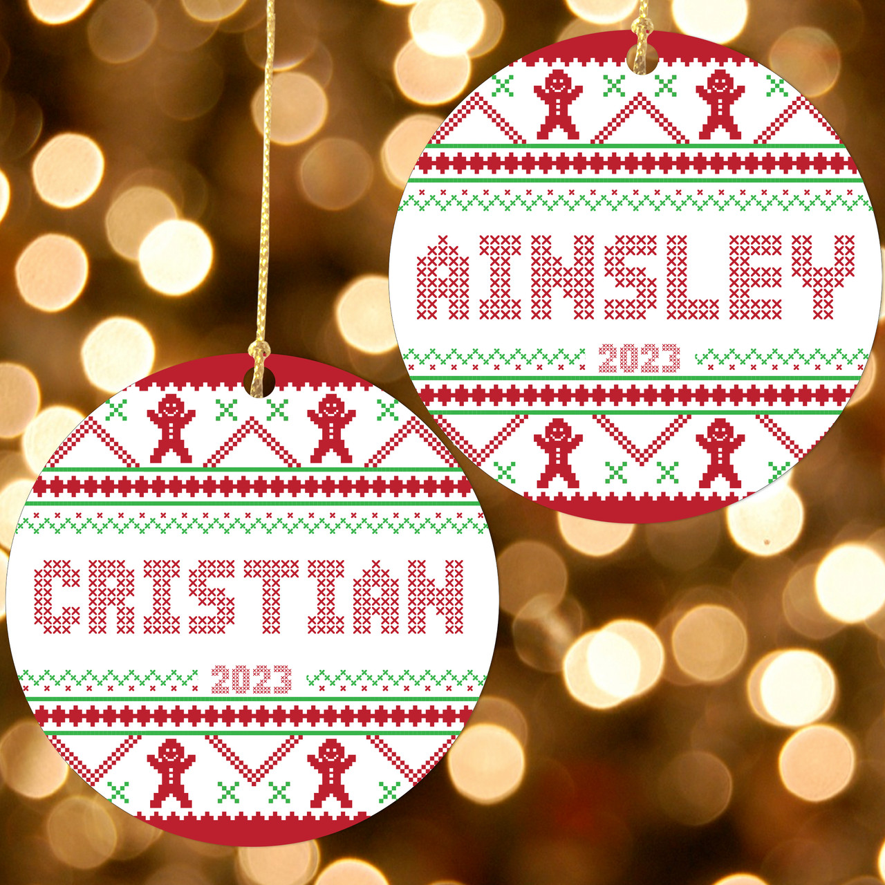 Cross Stitch Ornaments Personalized for Christmas