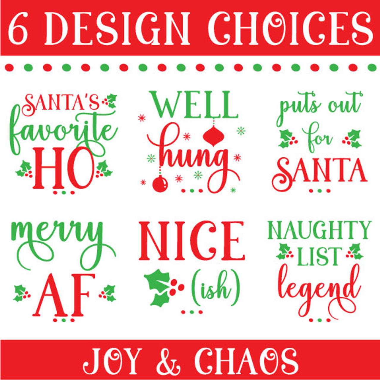 Naughty Christmas + Santa's Favorite Ho Personalized Wine Tumblers