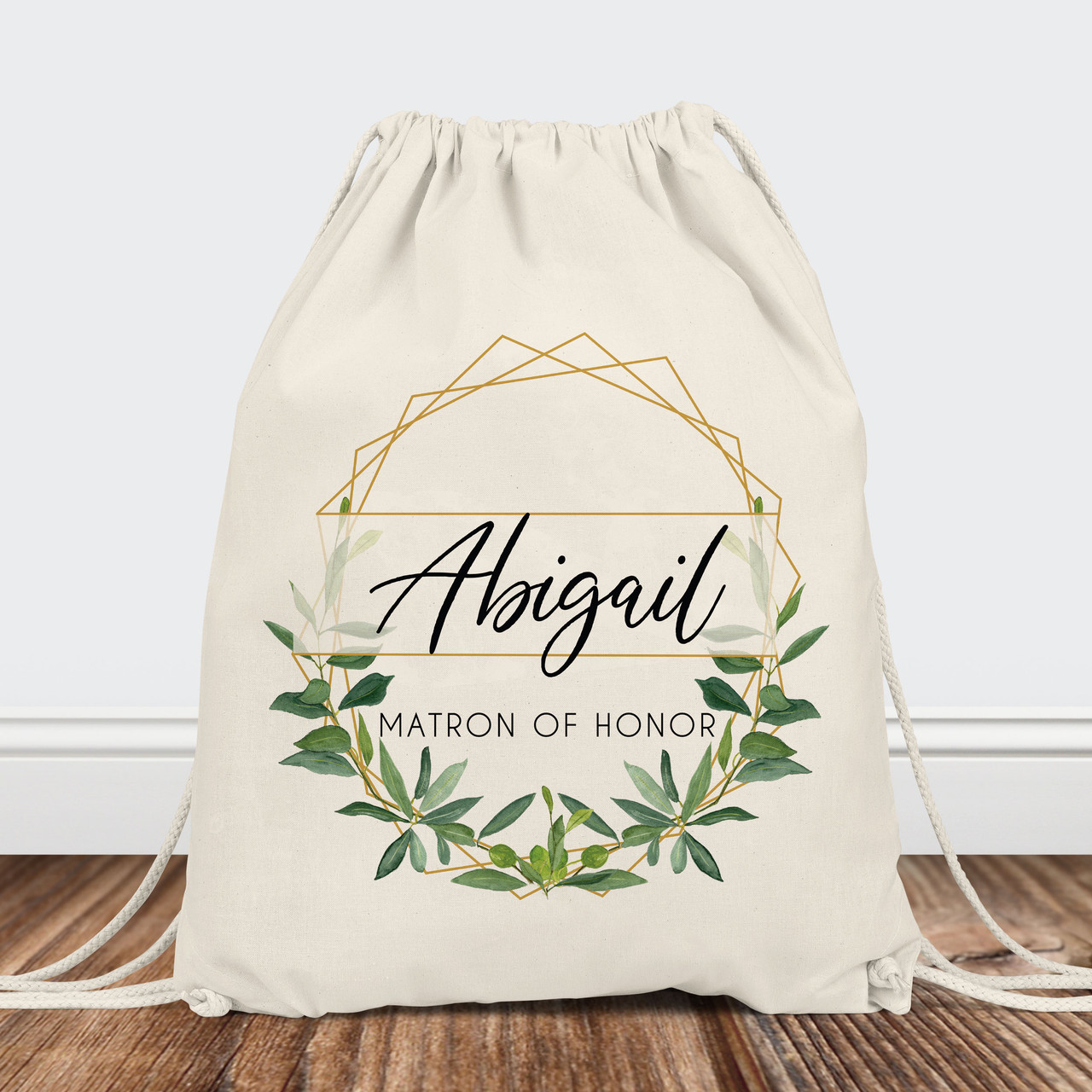 Personalized Bridal Babe Cotton Canvas Fabric Tote Bag With Gold Strap