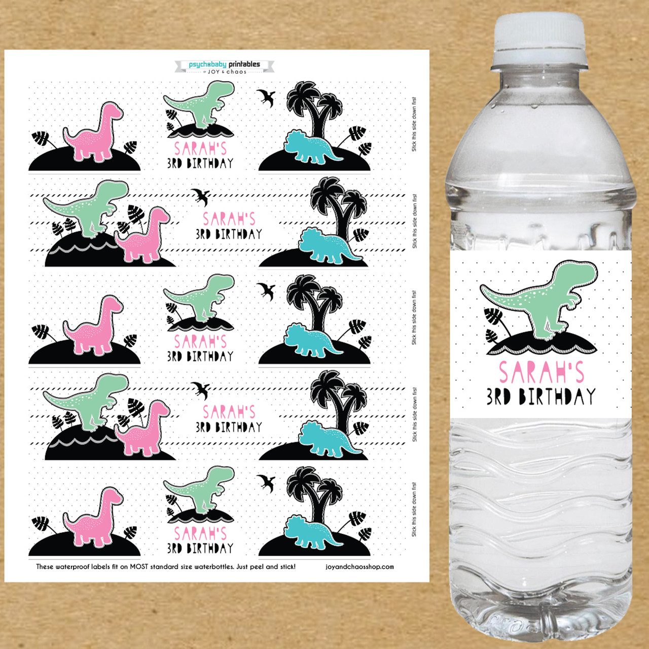 GREEN Godzilla Printable Water Bottle Labels PDF / DIY Godzilla Water  Labels / Dinosaur Water Labels / Digital File / Avery 22845 